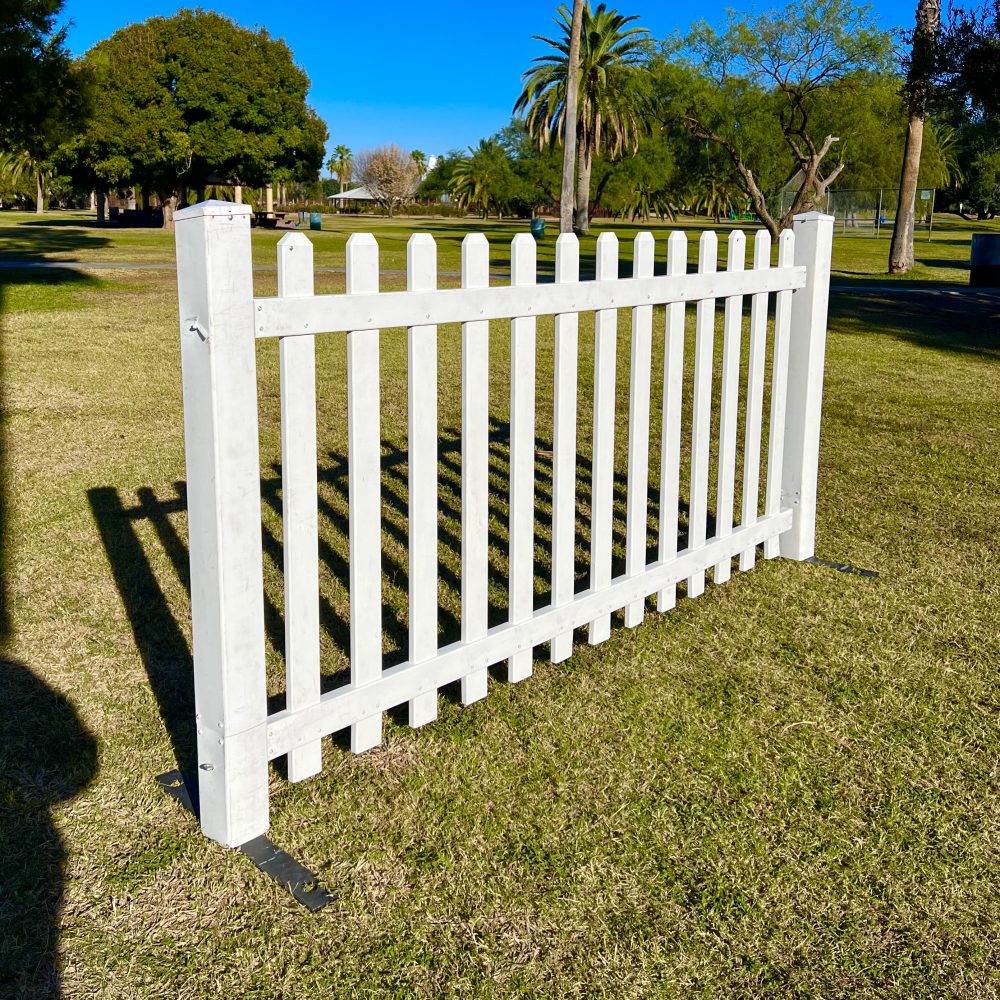 white fencing barrier